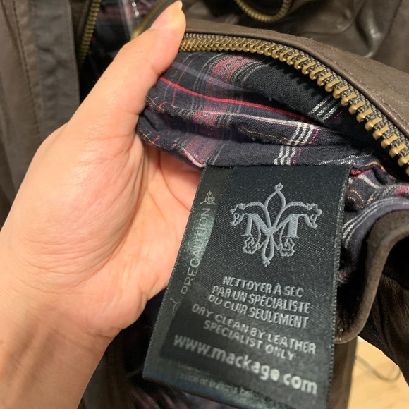 Mackage Genuine Leather Brown Biker Jacket - Picture 4 of 8